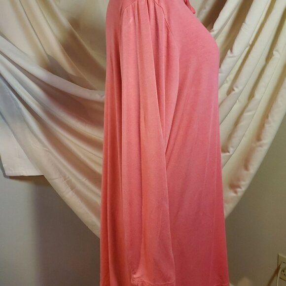 0096. NWOTs ~ Denim 24/7 ~ X-Long Pink Silky T-Neck ~ 18-20 - Picture 5 of 8